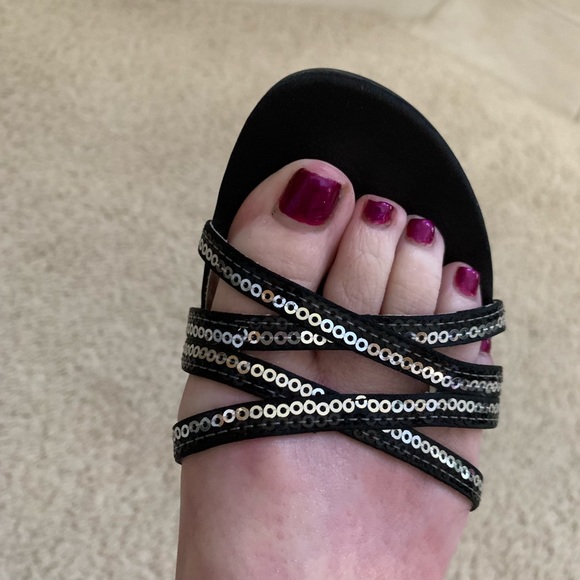 “RAMPAGE”🌹SUPER SEXY🖤 BLACK W/RHINESTONES HEELS - Picture 2 of 12